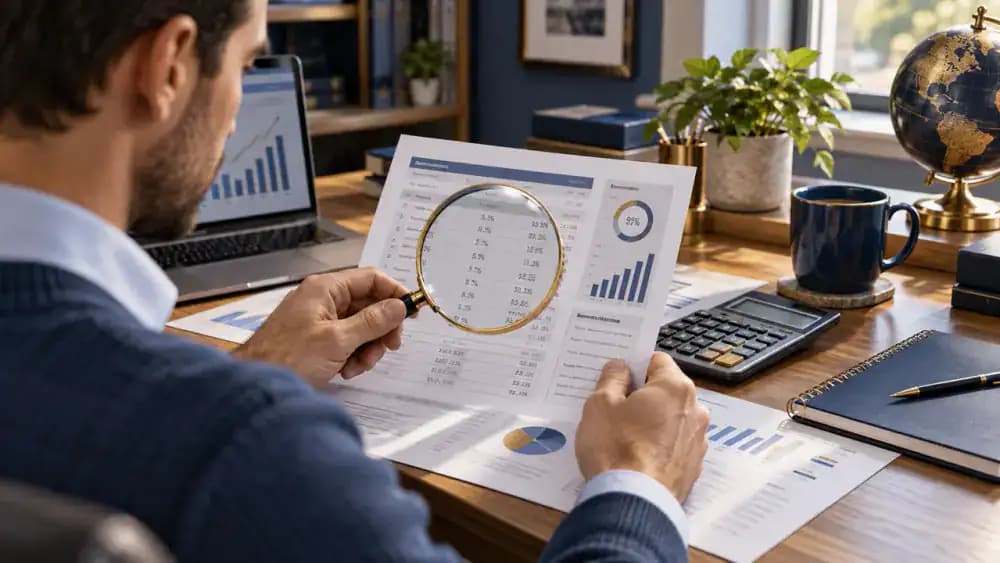 Magnifying glass over APR and fee information