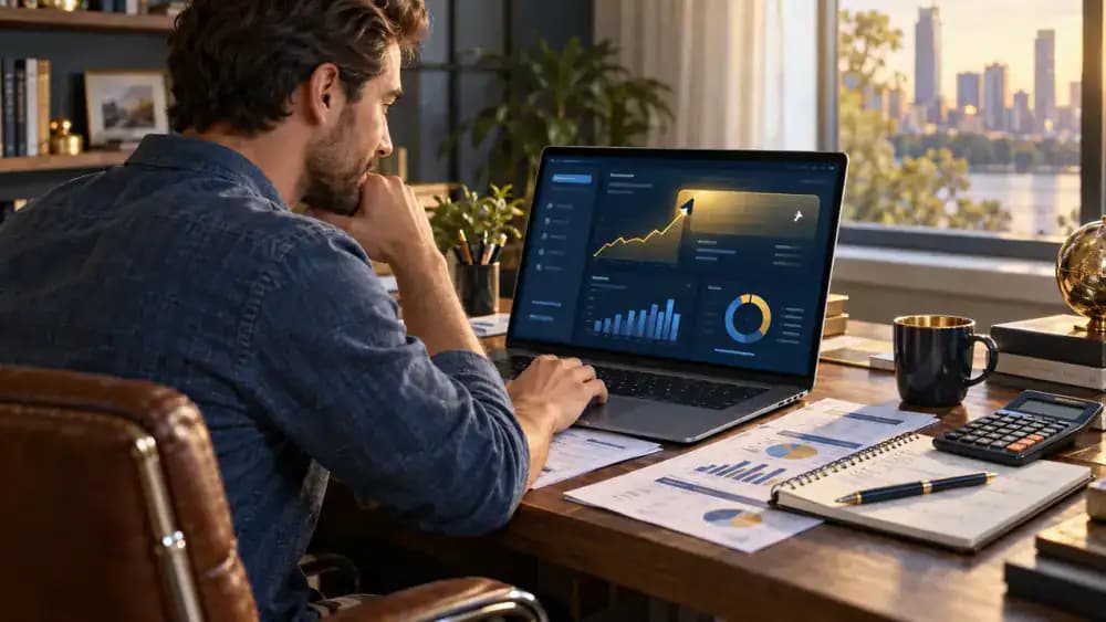 Digital banking dashboard with changing balance
