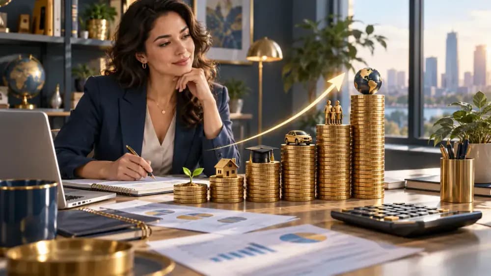 Staircase representing progressively higher tax brackets
