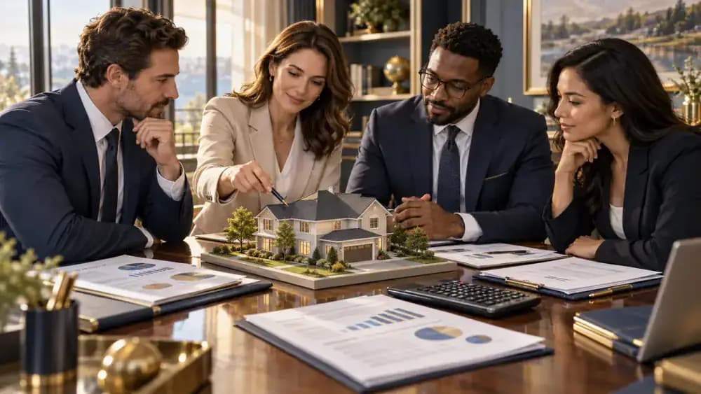 Homebuyer carefully reviewing finances before mortgage approval