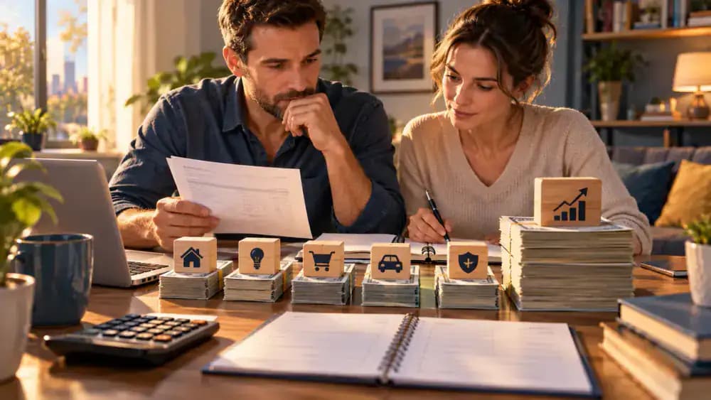Budget divided between minimum payments and extra debt payment