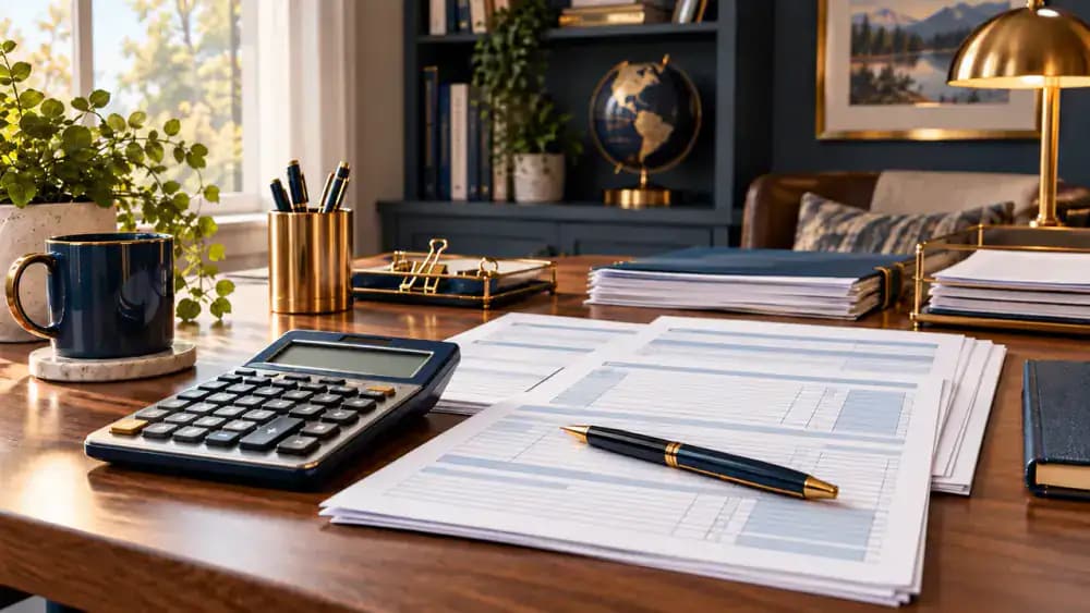 Person checking financial documents