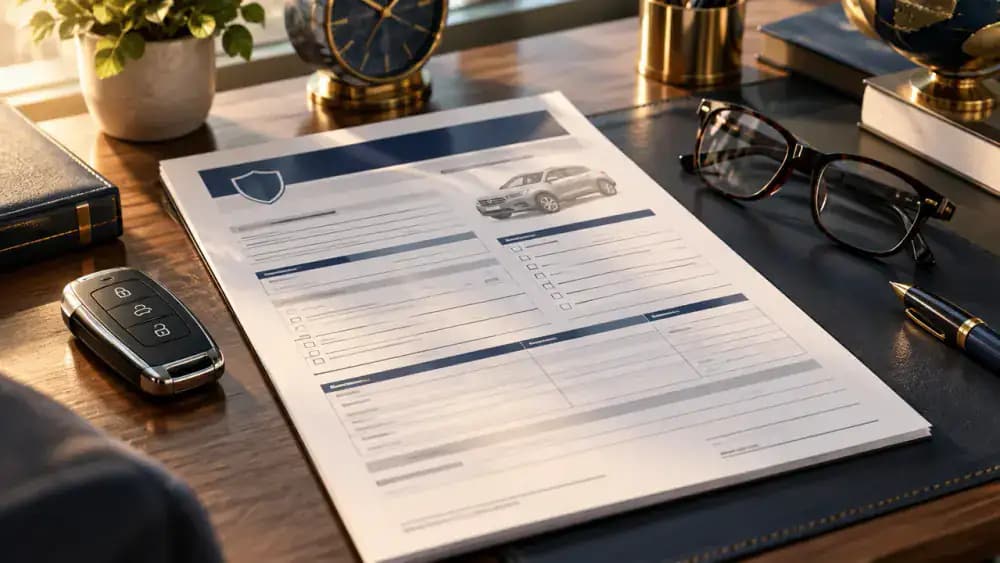 Vehicle buyer considering different consumer protection arrangements.