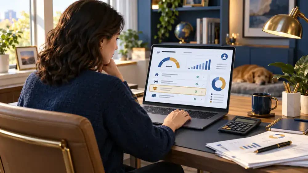 Consumer reviewing a credit report showing a loan account