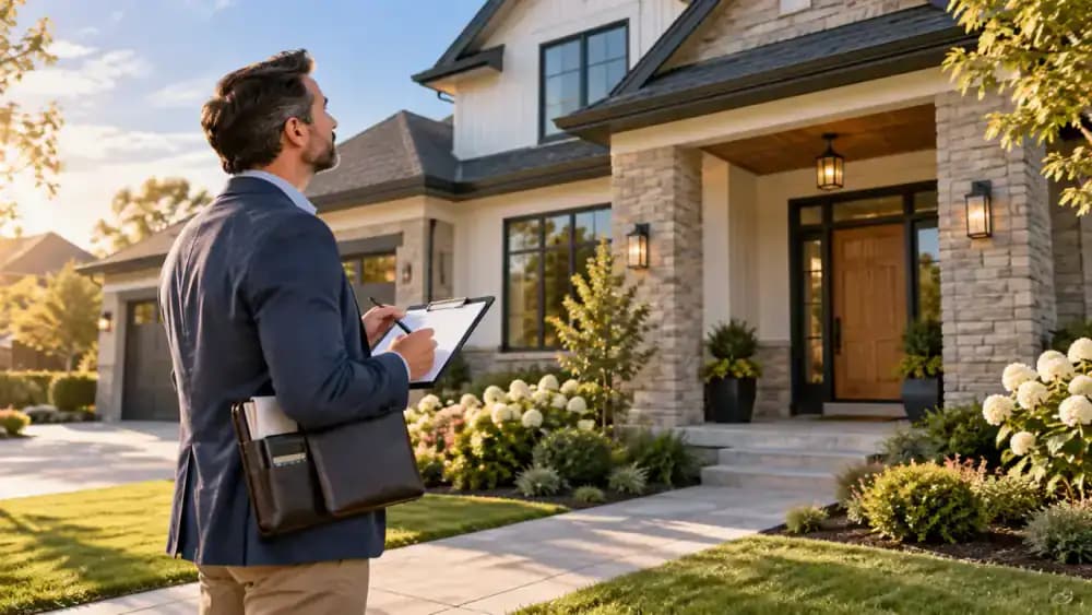 Title examiner reviewing property ownership records