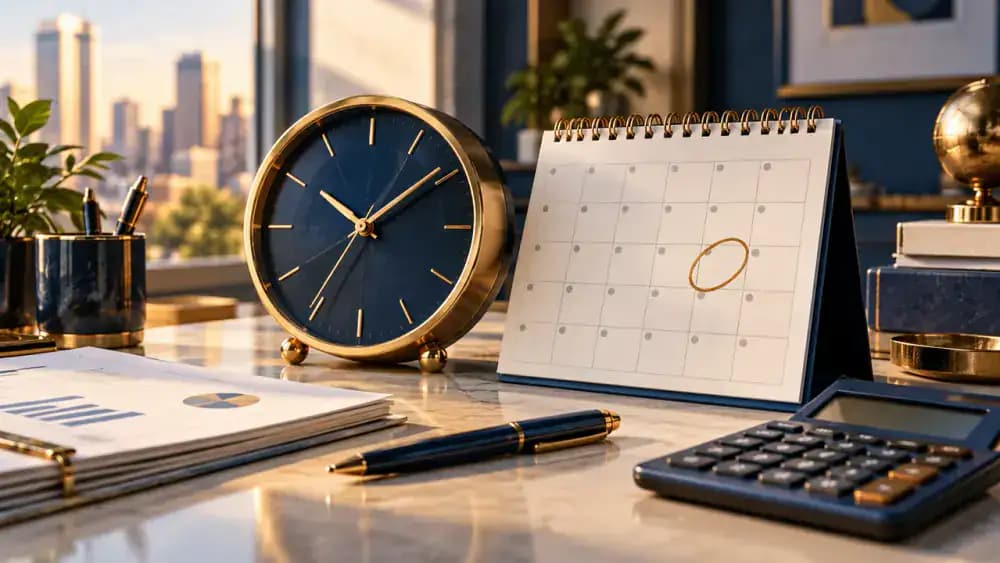 Calendar and clock illustrating an approaching financing deadline