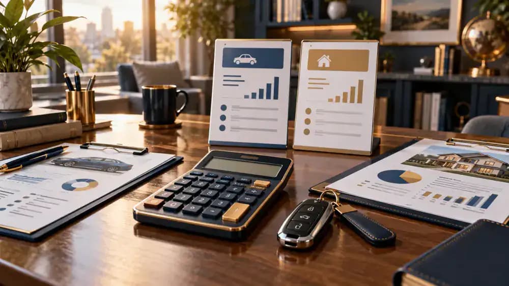 Calculator showing vehicle value compared with loan payoff
