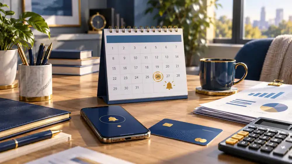 Calendar marking the end date of a subscription free trial
