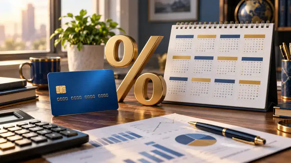 APR percentage displayed beside a credit card
