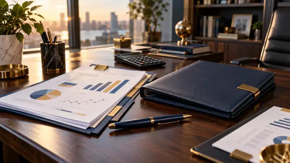 Signed financial agreement and an organized folder containing credit terms