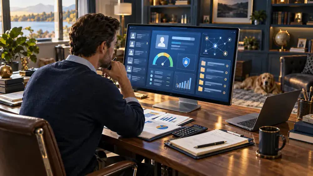 Consumer comparing financial options