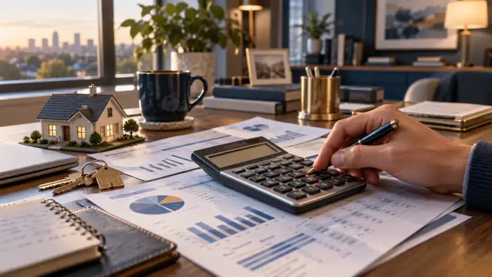 Calculator with mortgage numbers