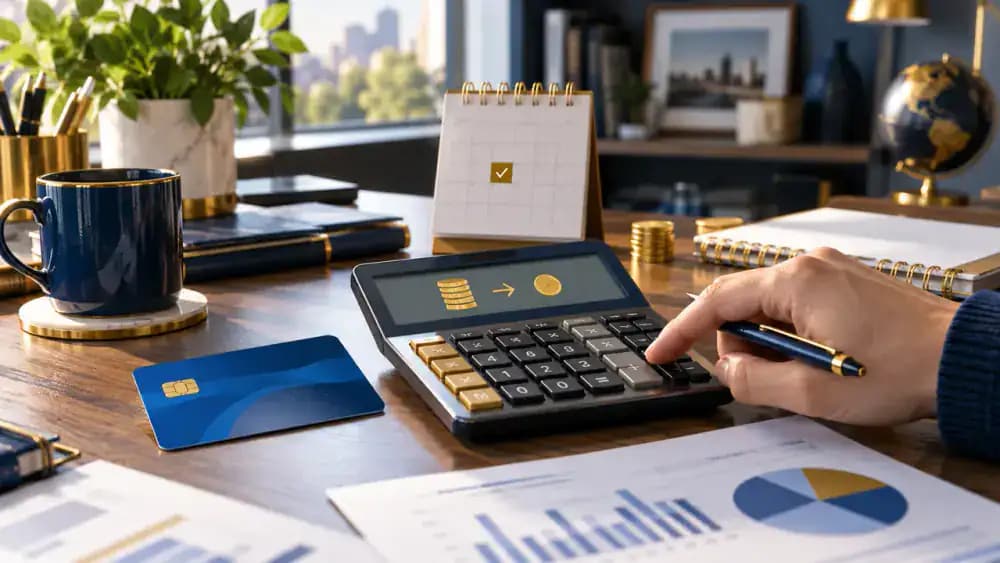 Calculator estimating daily interest on a credit card balance