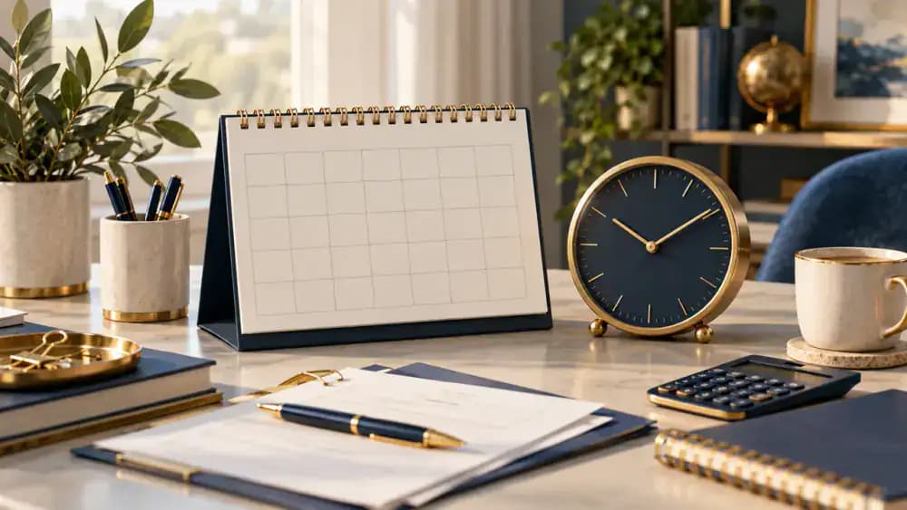 Calendar representing the fixed duration of term life insurance.