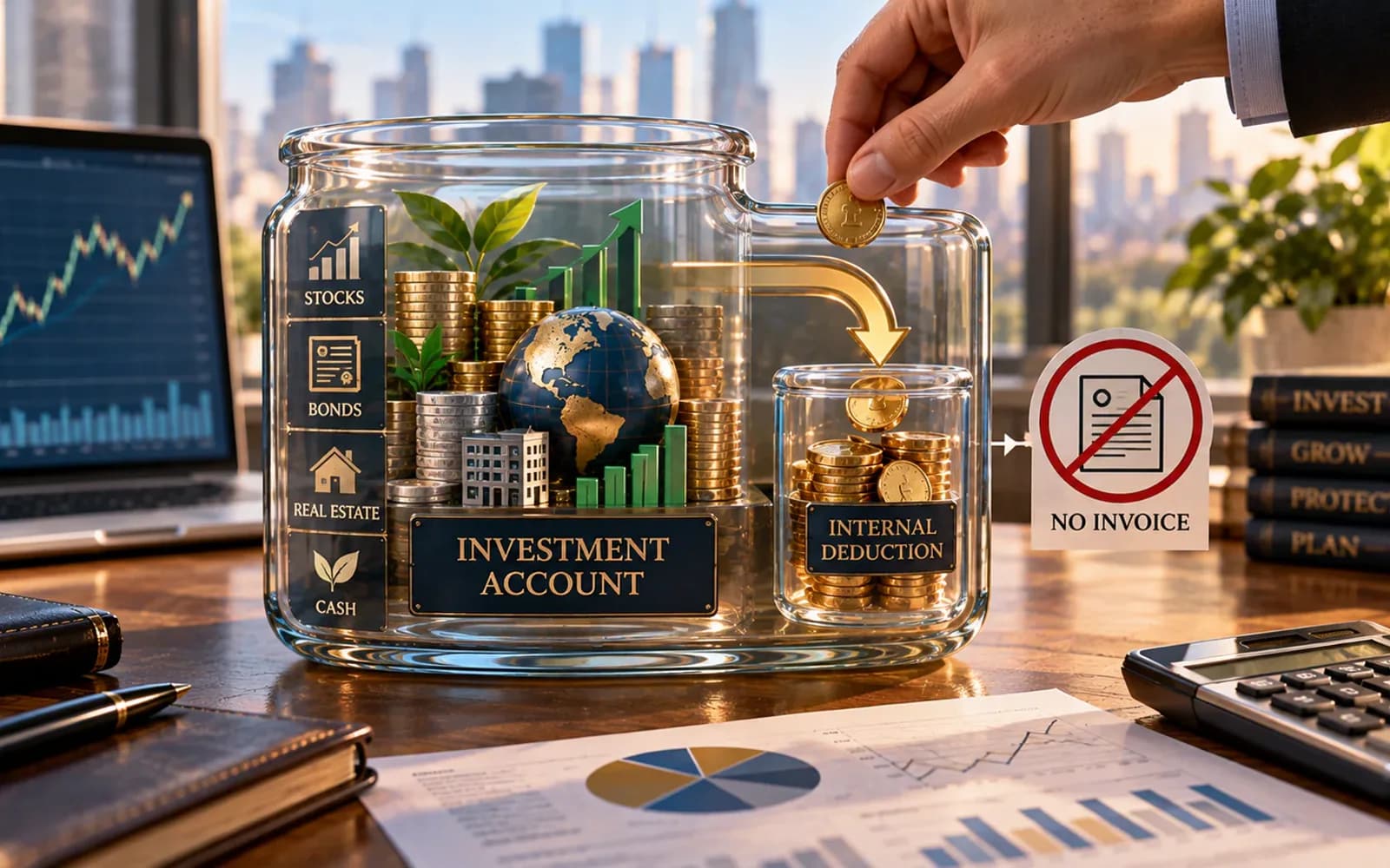 Investment account with fund cost deducted internally rather than invoiced