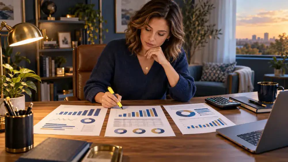 Magnified financial records showing marked discrepancies