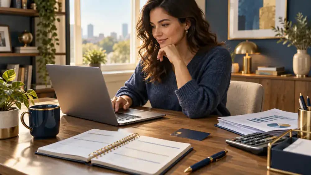 Person reviewing an electronic payment for an insurance premium.