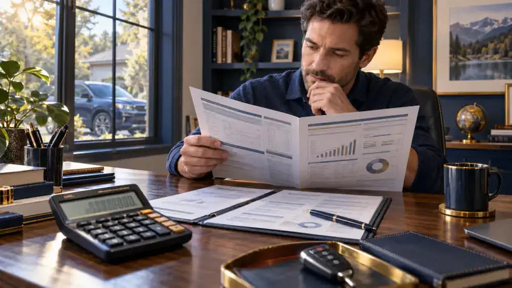 Consumer reviewing complete auto financing terms