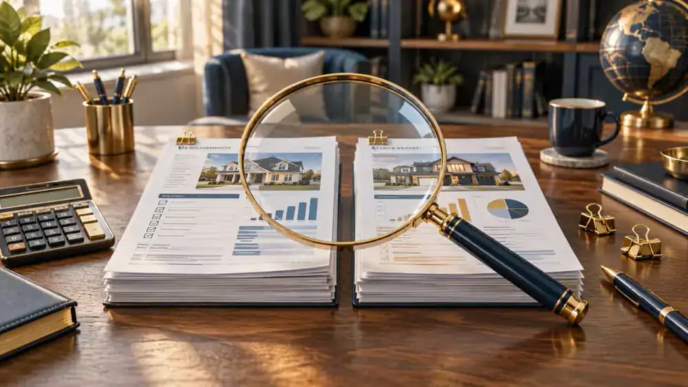 Mortgage interest calculations displayed beside a house