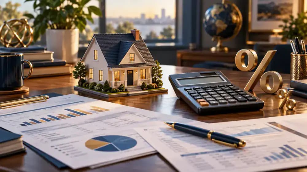 Monthly homeownership expenses arranged around a calculator