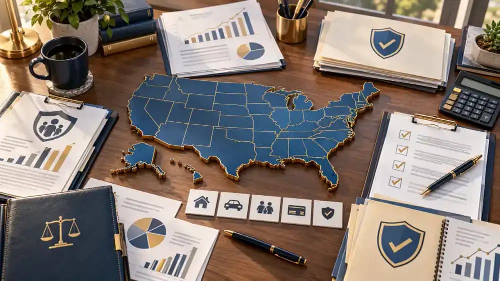 Map of the United States with consumer protection documents
