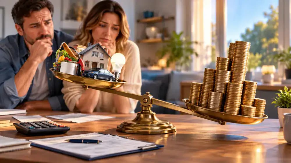 Household budget scale suddenly tilted by a large increase in required HELOC payments.