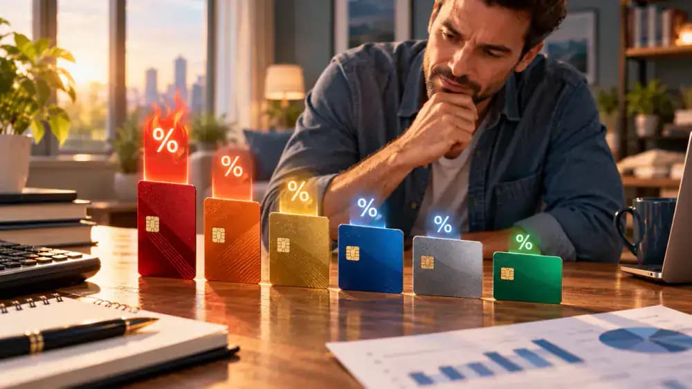 Debt accounts arranged from highest to lowest interest rate
