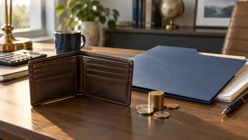 Open wallet beside an insurance document illustrating the absence of accumulated cash value.