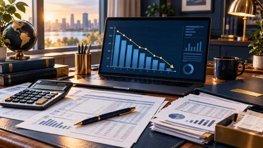Person studying financial documents for deductions