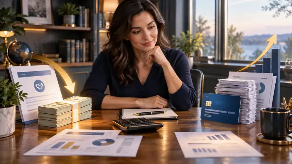 Loan proceeds being compared with outstanding credit card debt