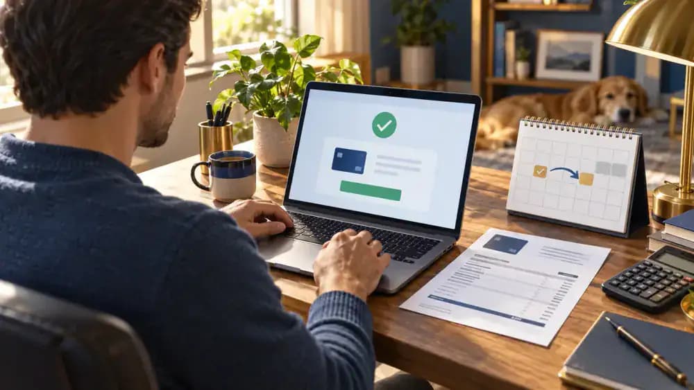 Person paying a full credit card statement online