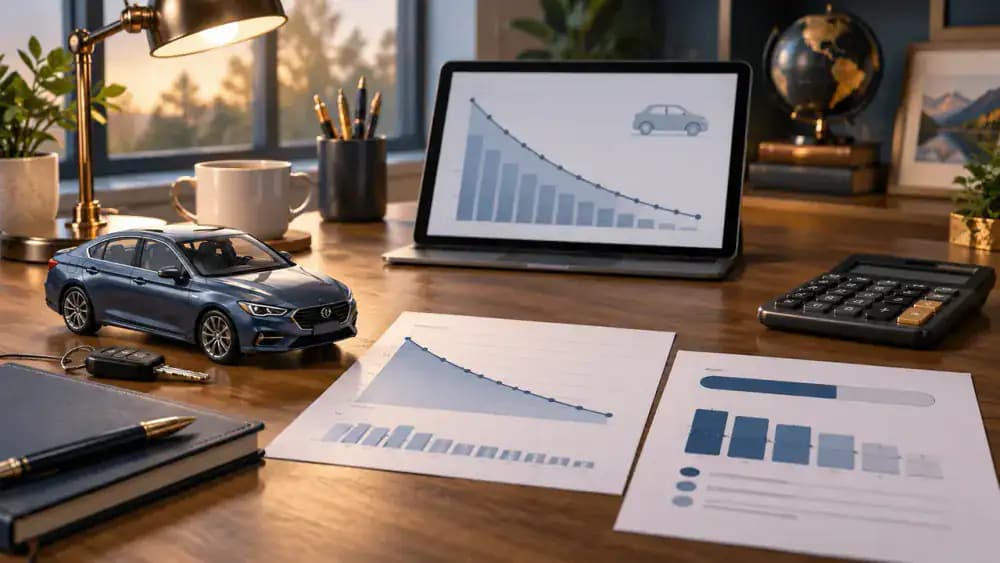 Vehicle value chart below a remaining auto loan balance