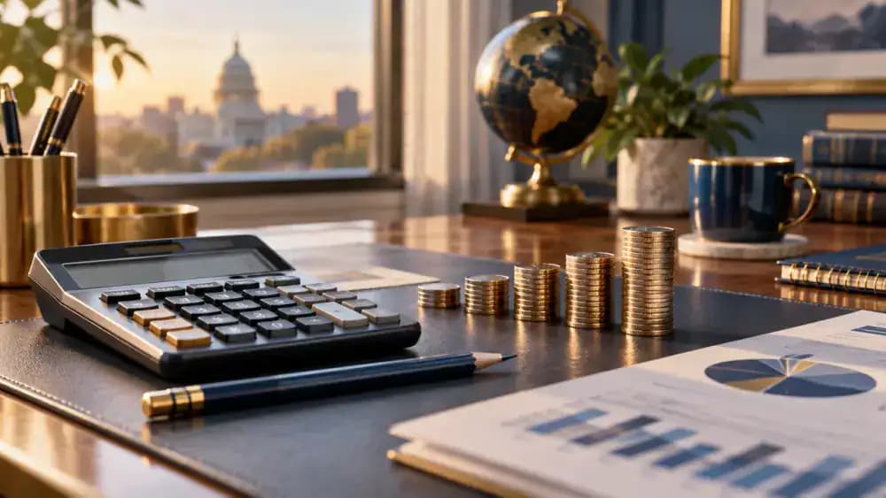 Calculator displaying a monthly payment planning exercise