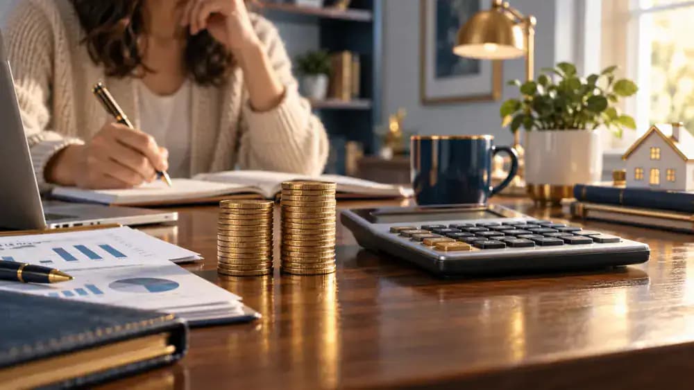 Monthly payment calendar beside a larger loan balance