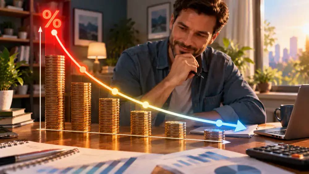 Interest expense decreasing as a high-rate debt falls