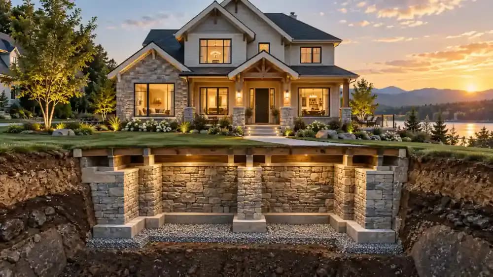 Strong stone foundation representing the durability and expense of permanent insurance.