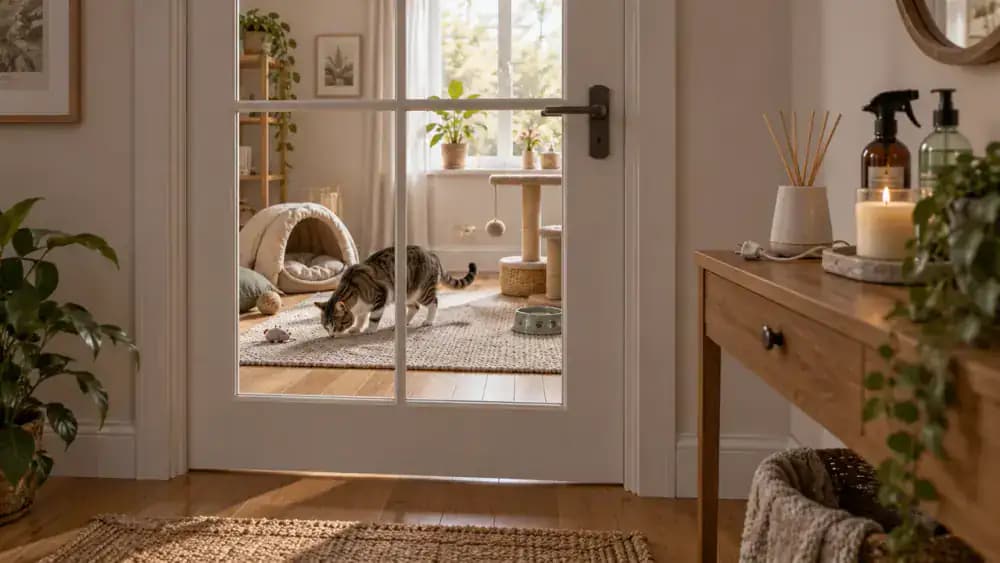 Starter room with soft daylight and gentle evening lamp lighting
