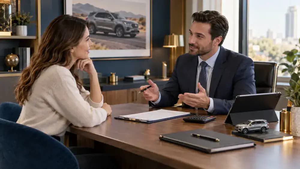 Borrower comparing competing automotive loan documents.