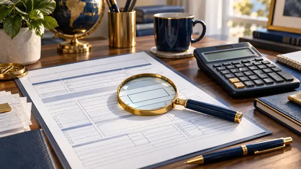 Two distinct tax documents arranged beside a pen