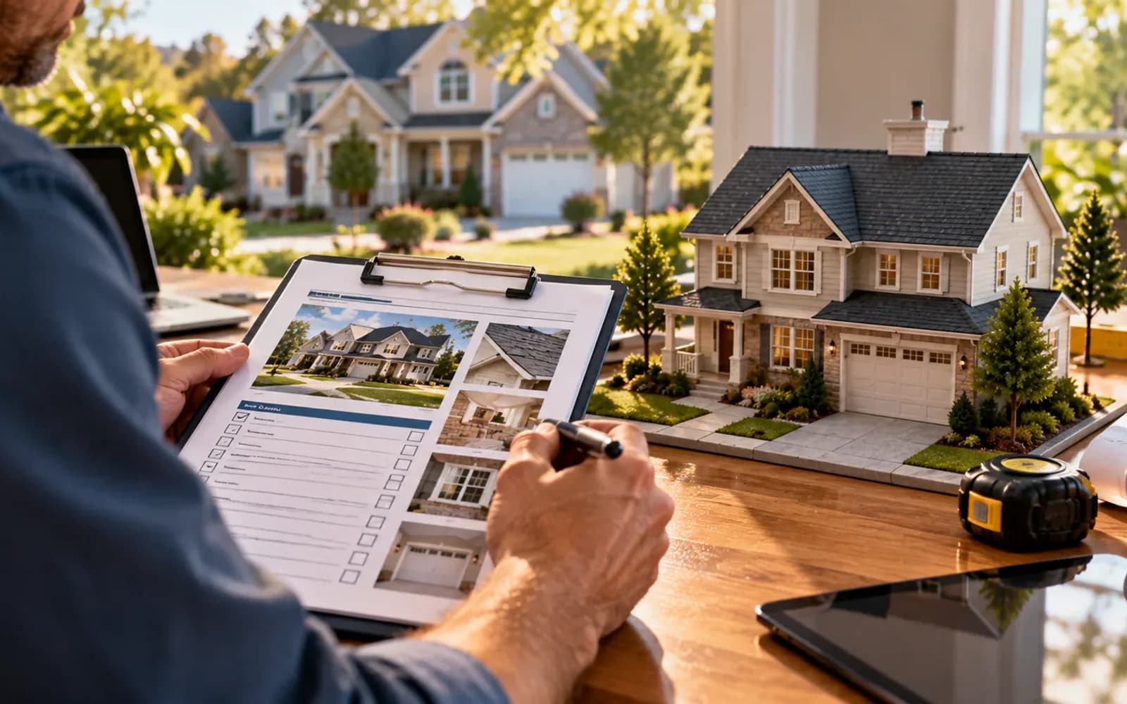Home appraisal documents beside property model