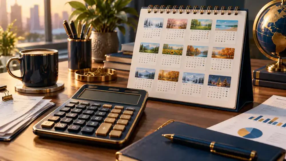 Calculator converting monthly subscription costs into yearly totals