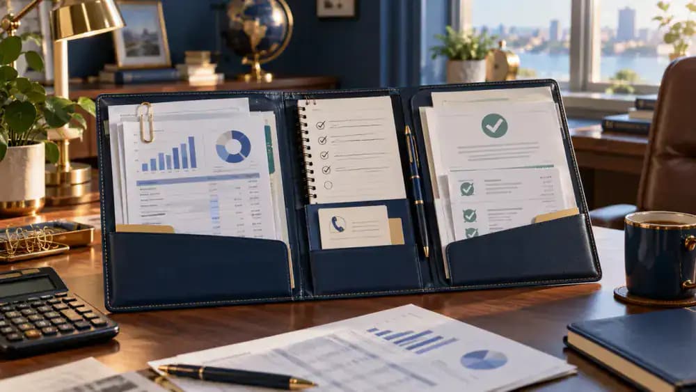 Organized folder of student loan records