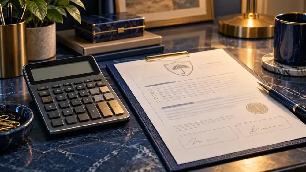 Calculator and pen beside an unsigned optional vehicle protection agreement.