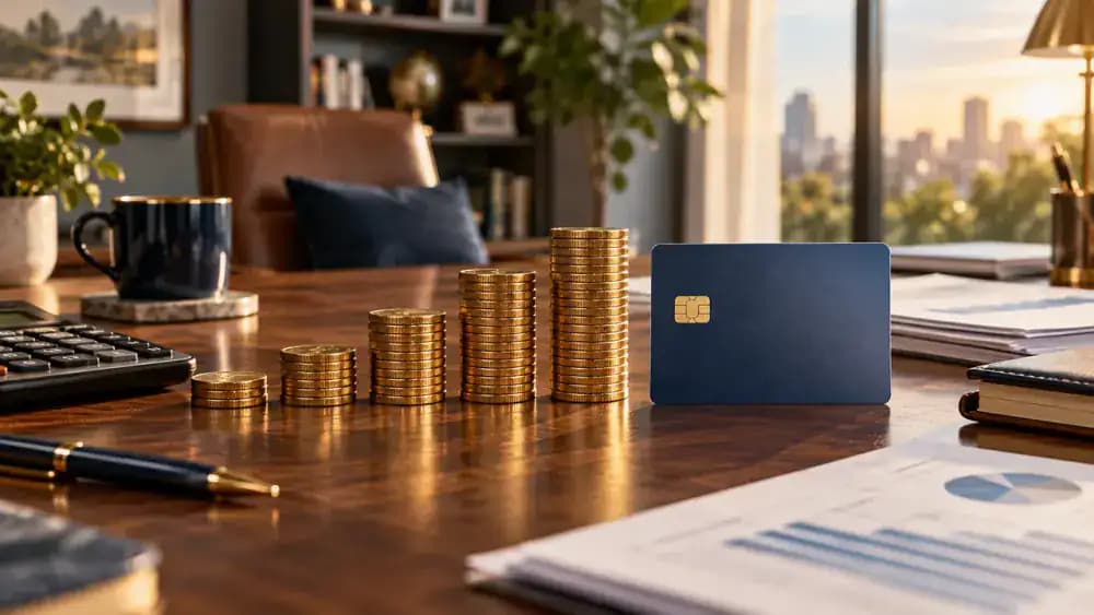 Interest rate comparison represented by rising stacks of coins