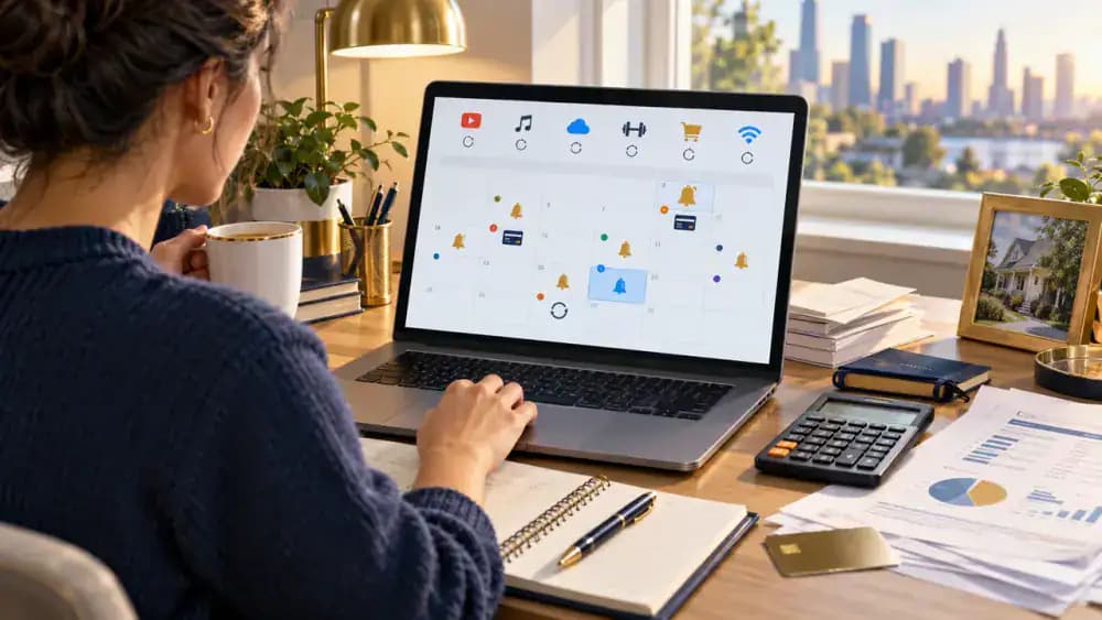 Calendar reminders scheduled before subscription renewal dates