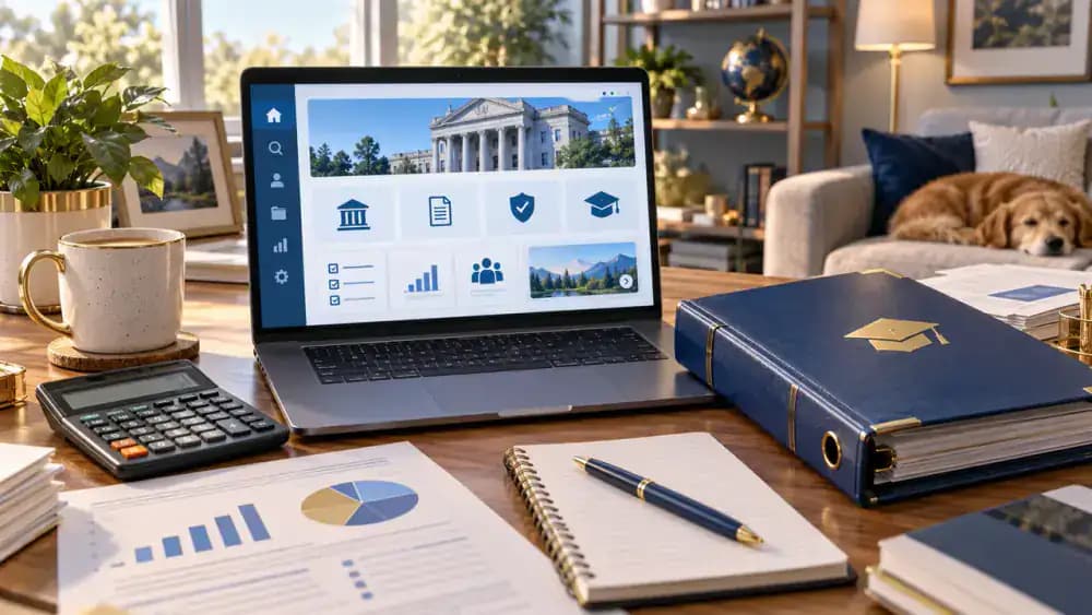 Official federal student loan resources on a laptop