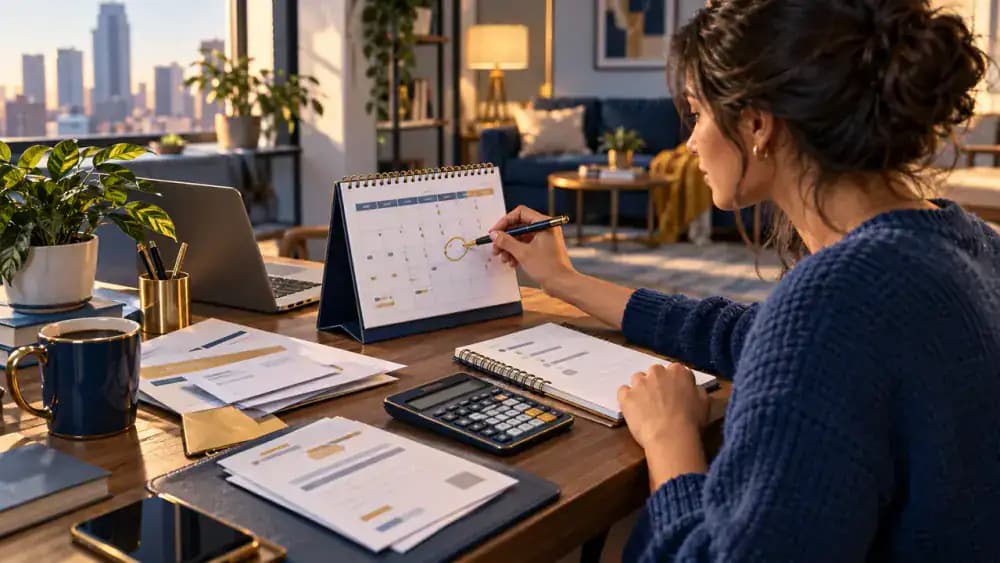 Calendar showing regular rent payment schedule