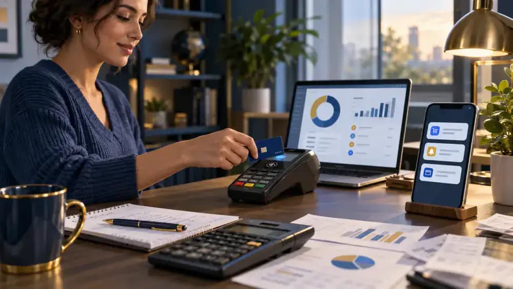 Consumer responsibly using a debit card while monitoring a budget