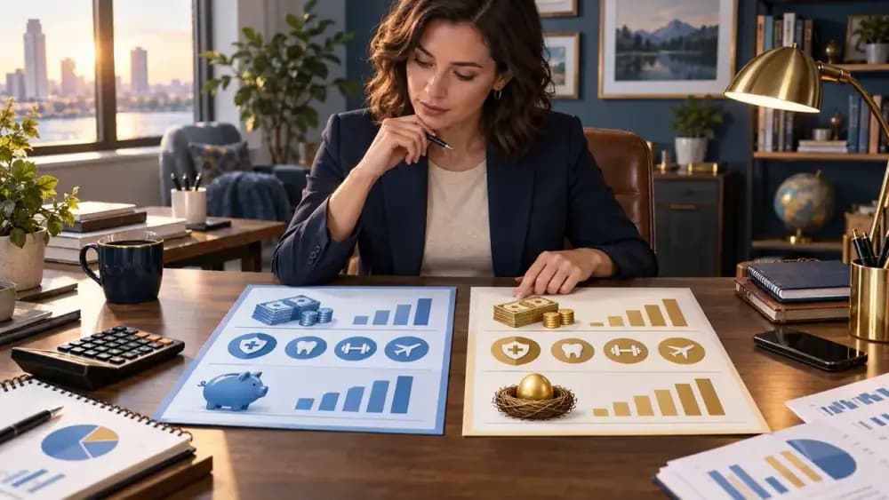 Professional comparing two job offers and their complete compensation packages