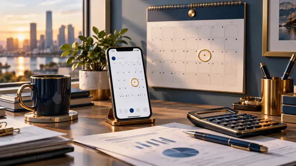 Smartphone calendar displaying reminders around a highlighted deadline
